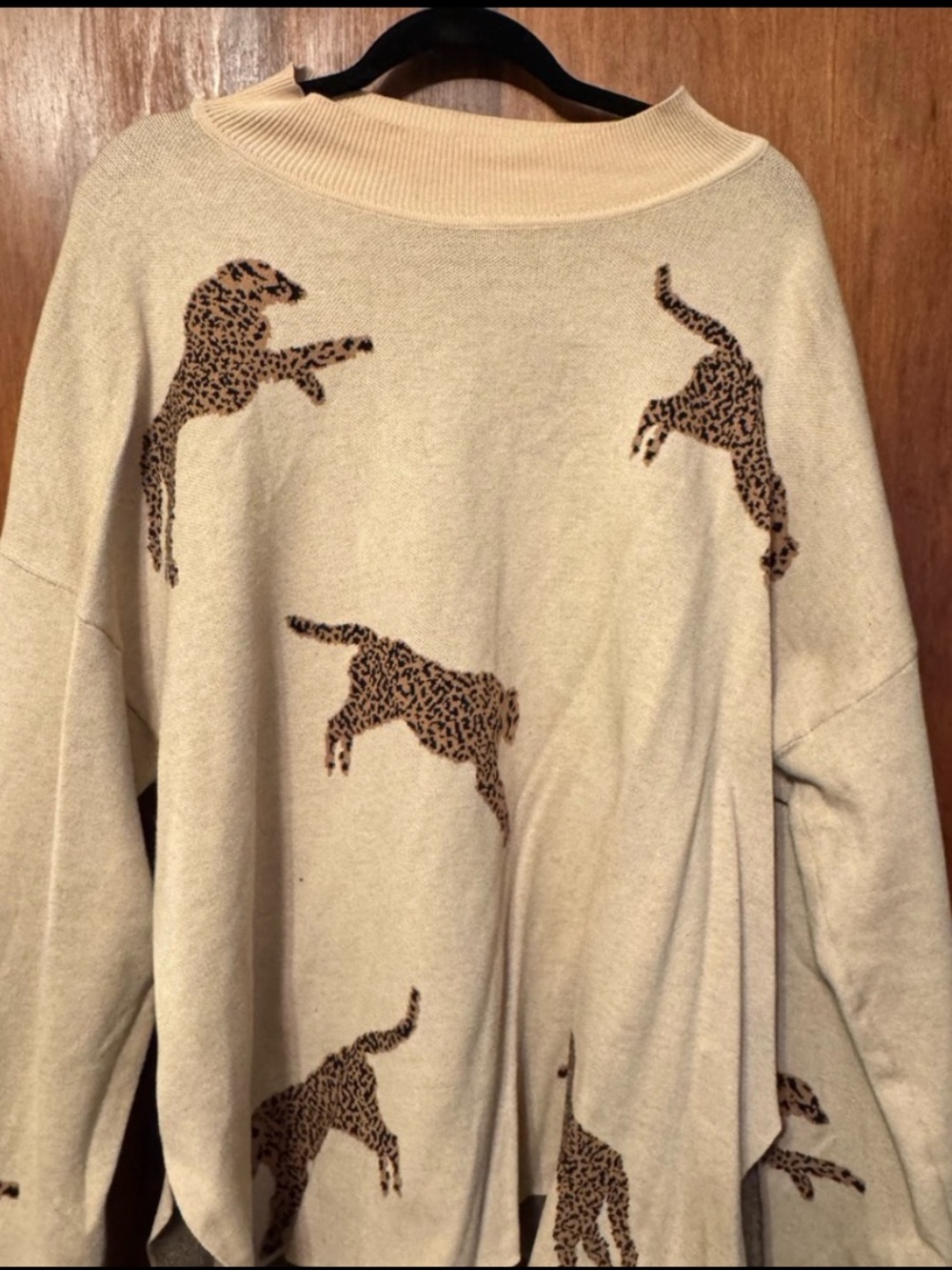 Women’s Plus Size Leopard Mock Neck Sweater - Size 5X